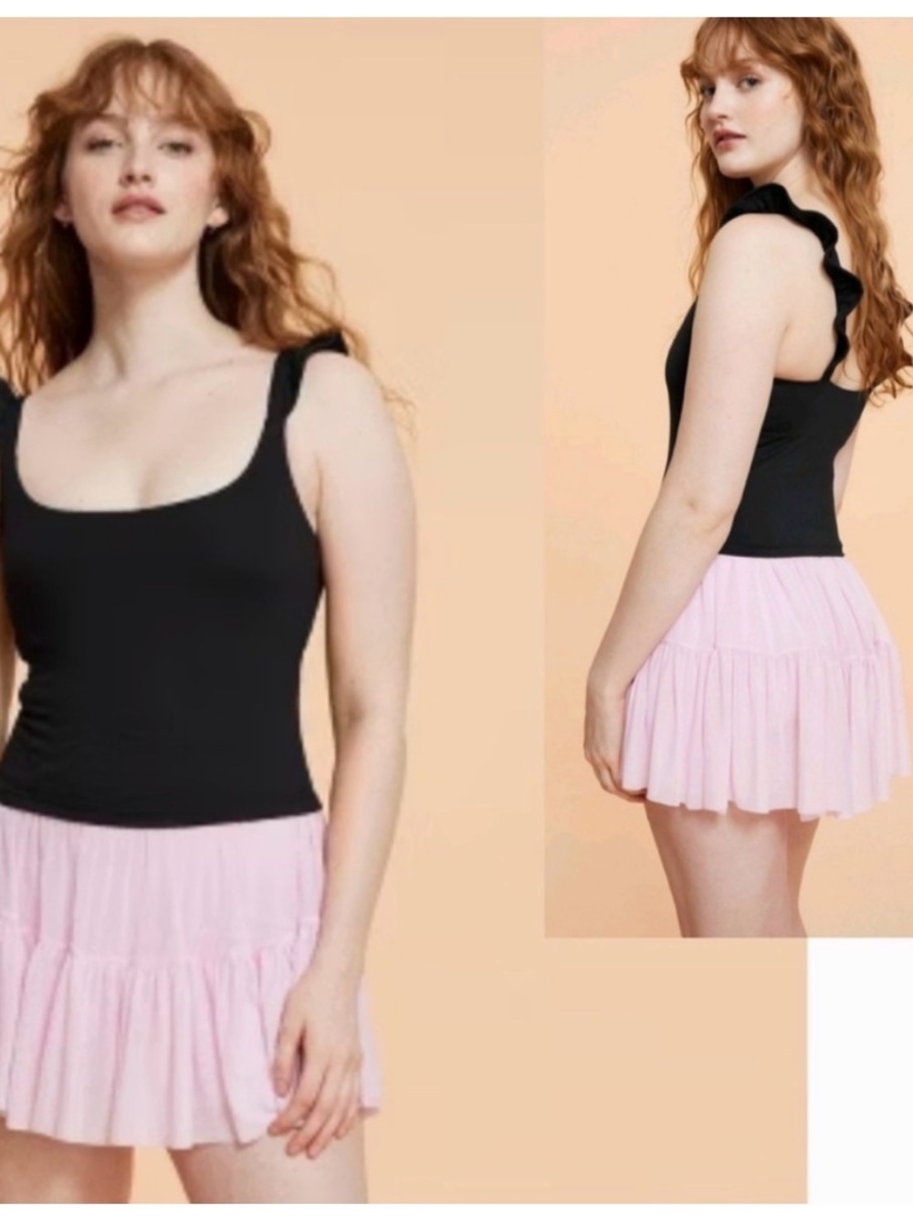 Black Ruffled Blogilates Top - Picture 1 of 6